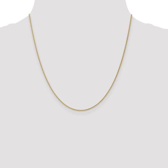 1mm 10k Yellow Gold Solid Wheat Chain Necklace, 20 Inch - Picture 2 of 8